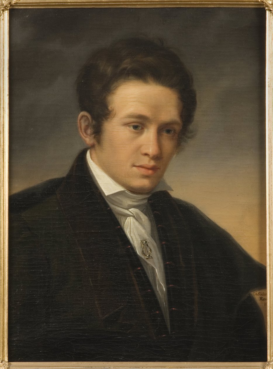 Portret van de dichter Karl August Nicander (1799-1839) door Johan Olaf Sodermark