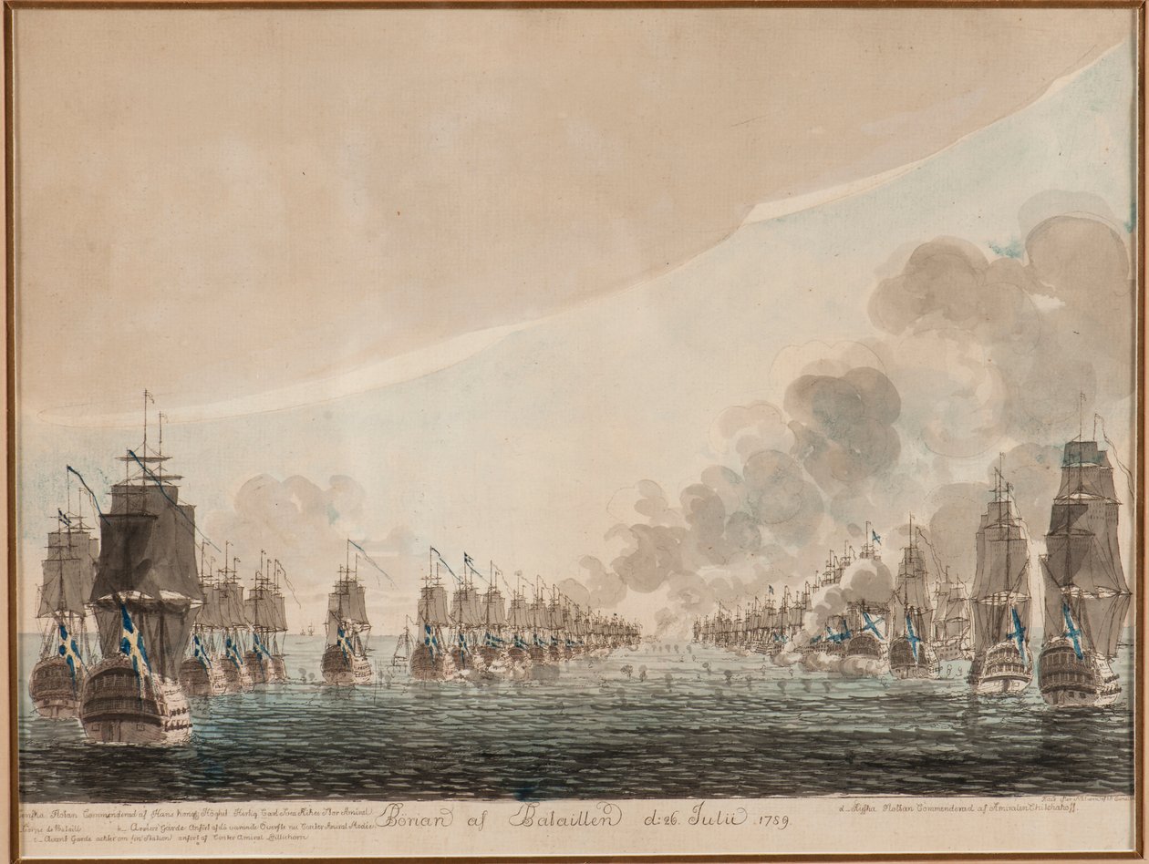 De zeeslag bij Öland op 26 juli 1789 door Johan Petter Cumelin