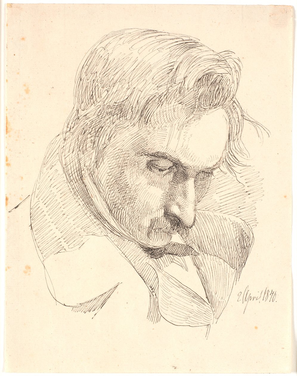 Portret van een van de broers van de kunstenaar door Johan Thomas Lundbye
