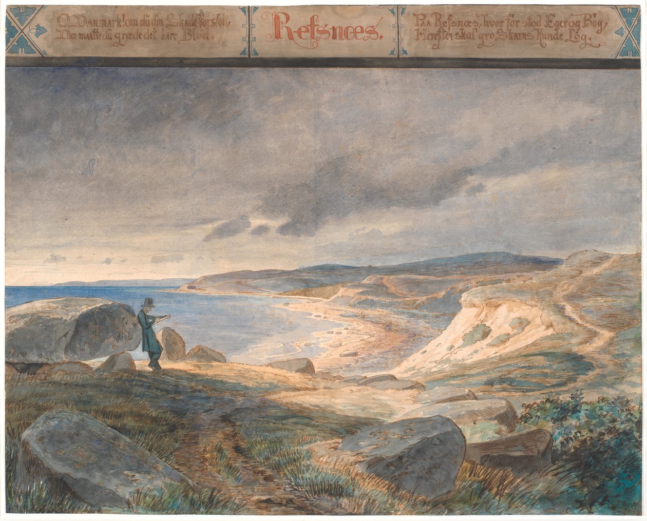 Refsnæs, kustlandschap door Johan Thomas Lundbye
