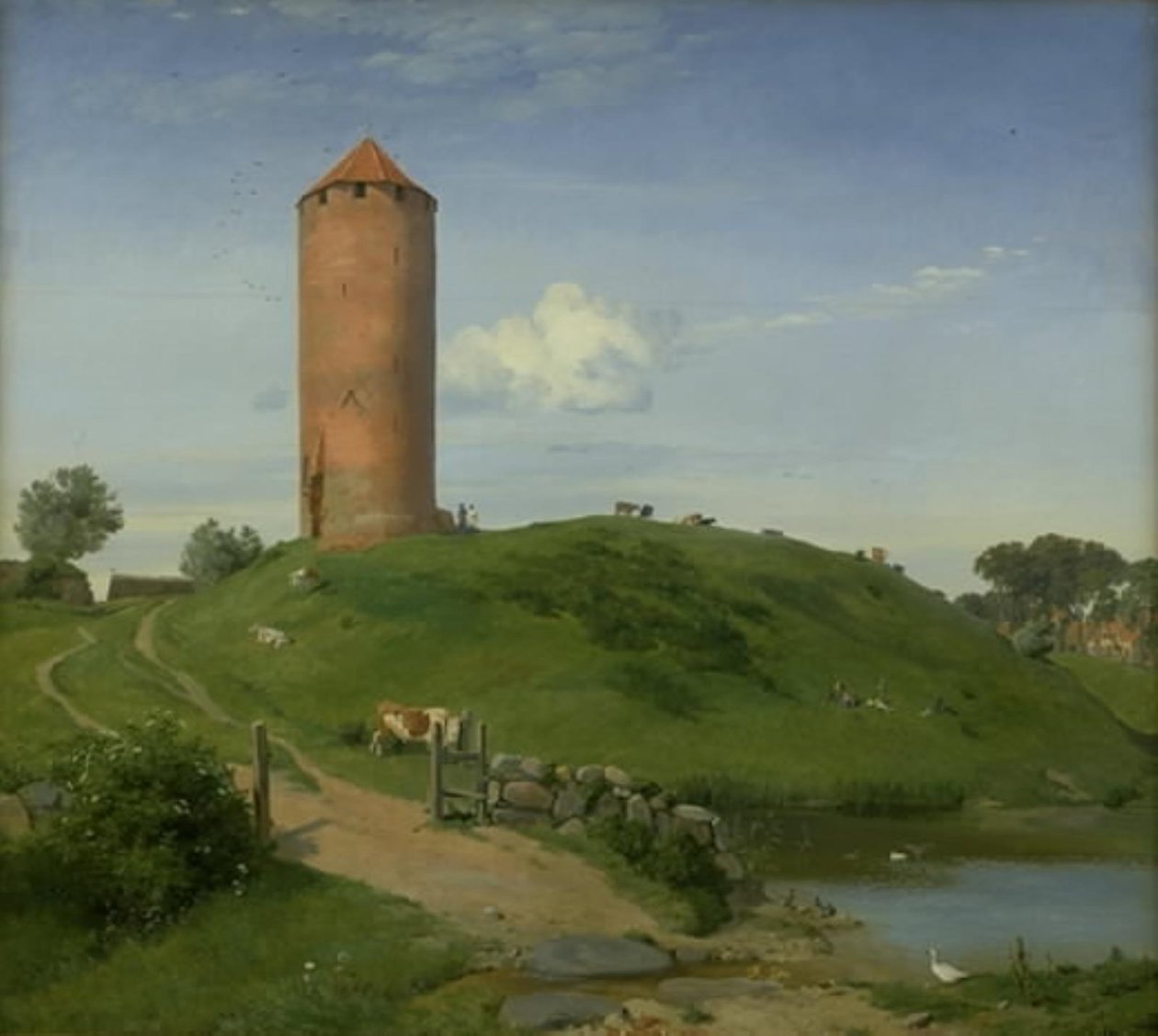 De Gansentoren in Vordingborg, Seeland door Johan Thomas Lundbye