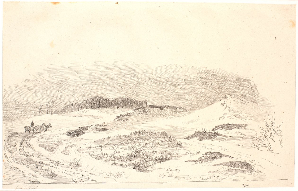 Winterlandschap met het typische karakter van Noord-Seeland door Johan Thomas Lundbye