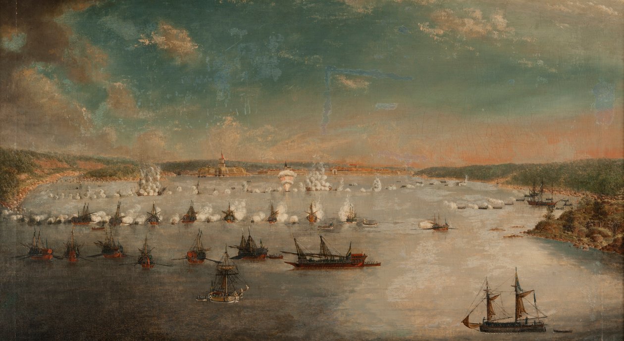 De Slag bij Fredrikshamn op mei 1790, 1791 door Johan Tietrich Schoultz