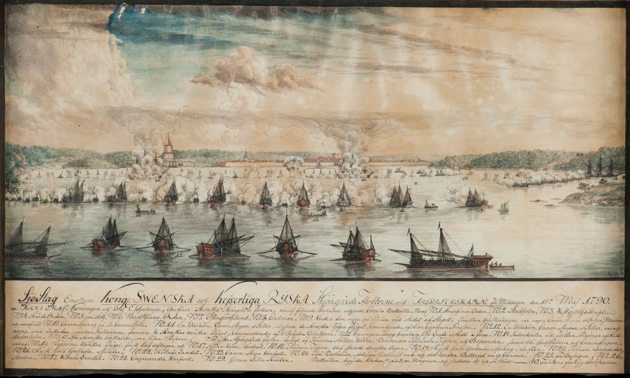 De slag bij Fredrikshamn op mei 1790, 1791 door Johan Tietrich Schoultz