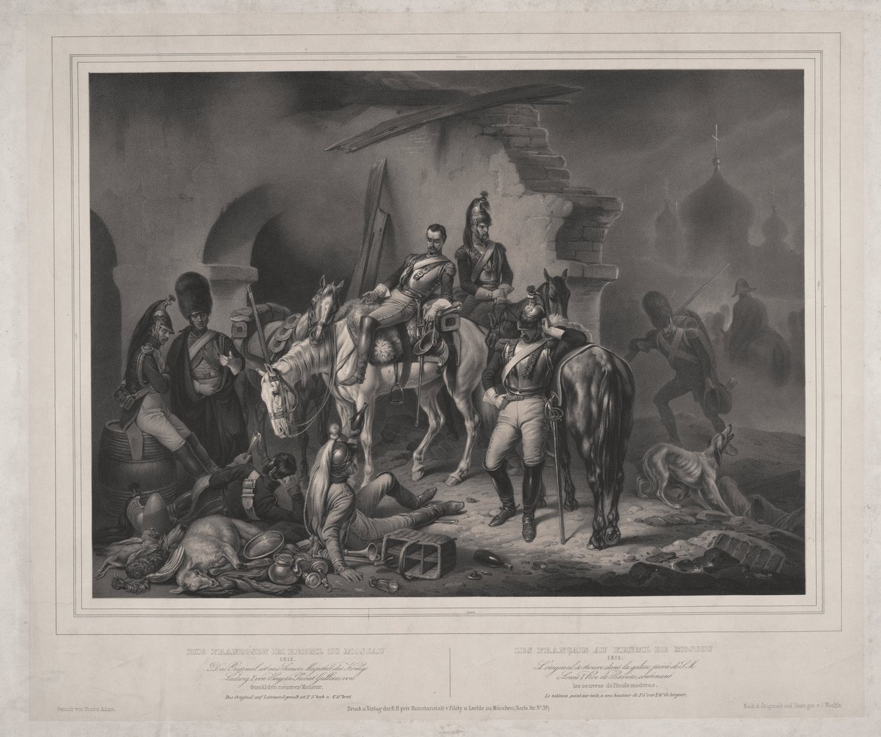 Het Franse leger in het Kremlin van Moskou door Johan Woelfle