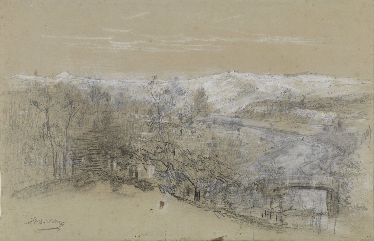 Uitzicht op de Zandberg, nabij Elswout, Bloemendaal, Nederland door Johannes Warnardus Bilders