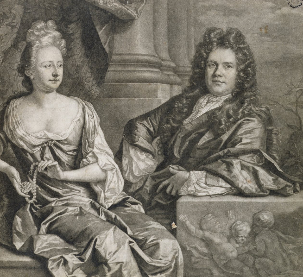 De heer en mevrouw Gibbons, gegraveerd door John Smith door Johann Closterman