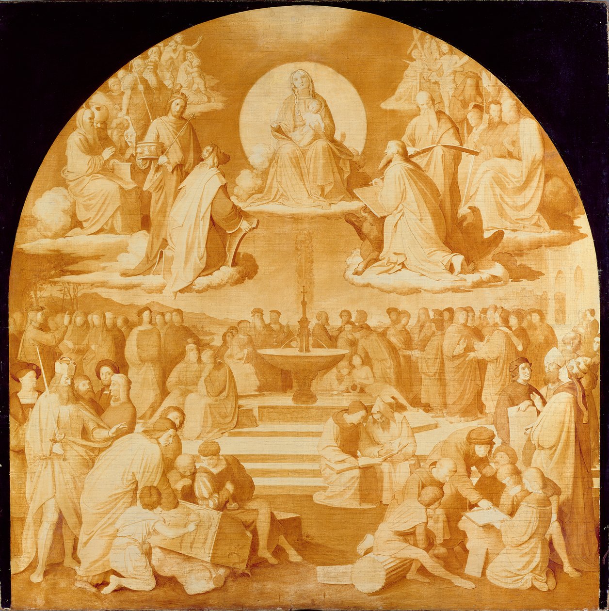 De triomf van religie in de kunsten, voor 1840 door Friedrich Overbeck