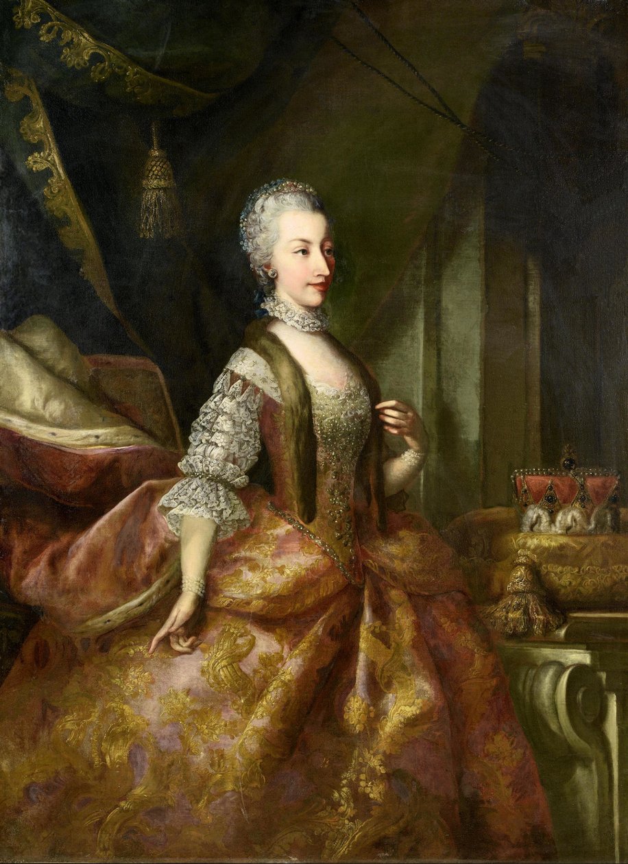Portret van een aartshertogin van Oostenrijk door Johann-Gottfried Auerbach