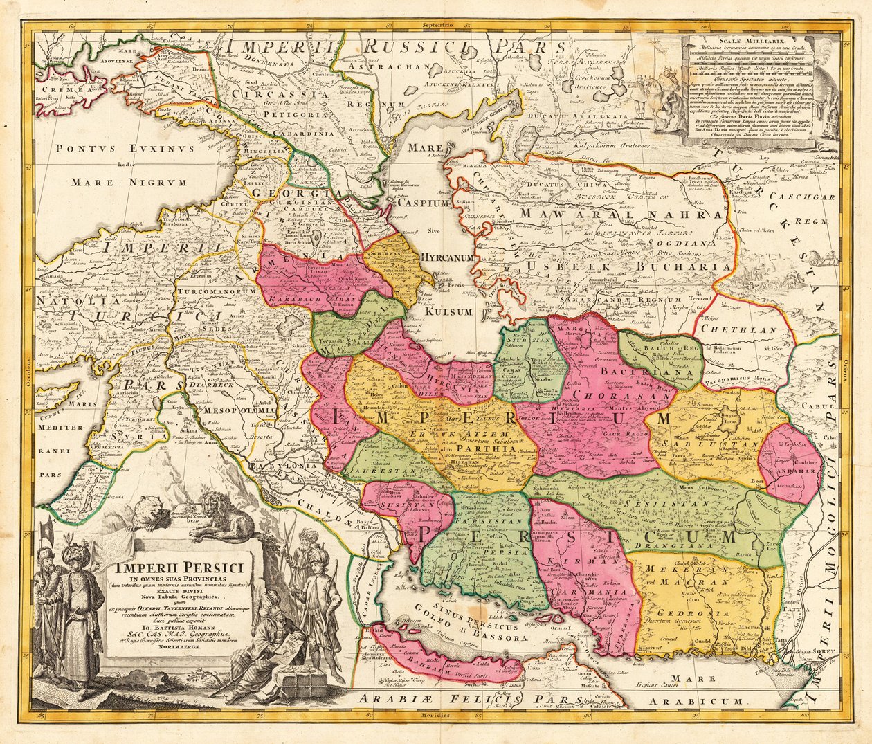 Kaart van Perzië door Johann Baptista Homann