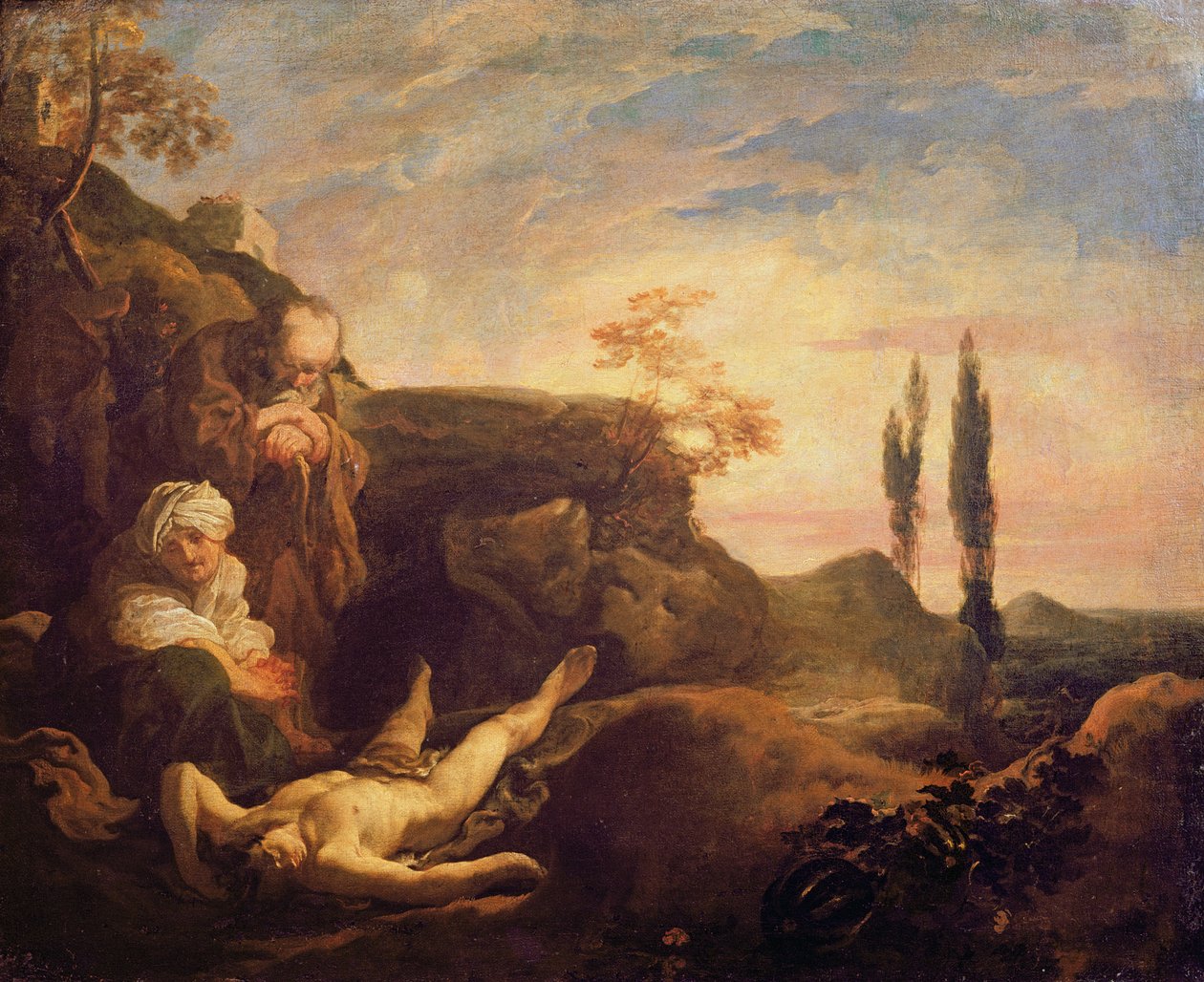 De Klaagzang van Abel door Johann Liss or Lis or von Lys