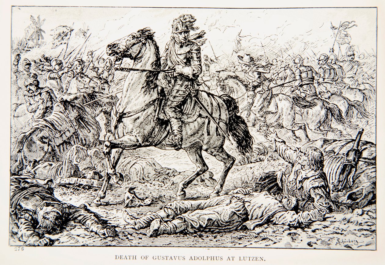 De dood van Gustavus Adolphus bij Lutzen, een illustratie uit 