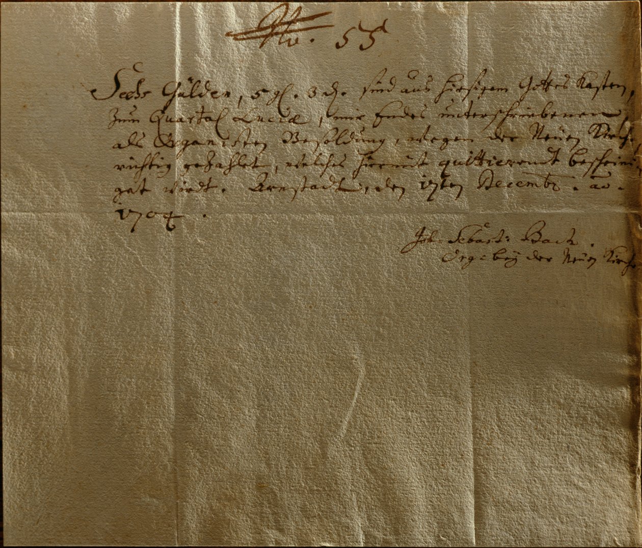Vergoeding Ontvangstbewijs, 17 december 1704 door Johann Sebastian Bach