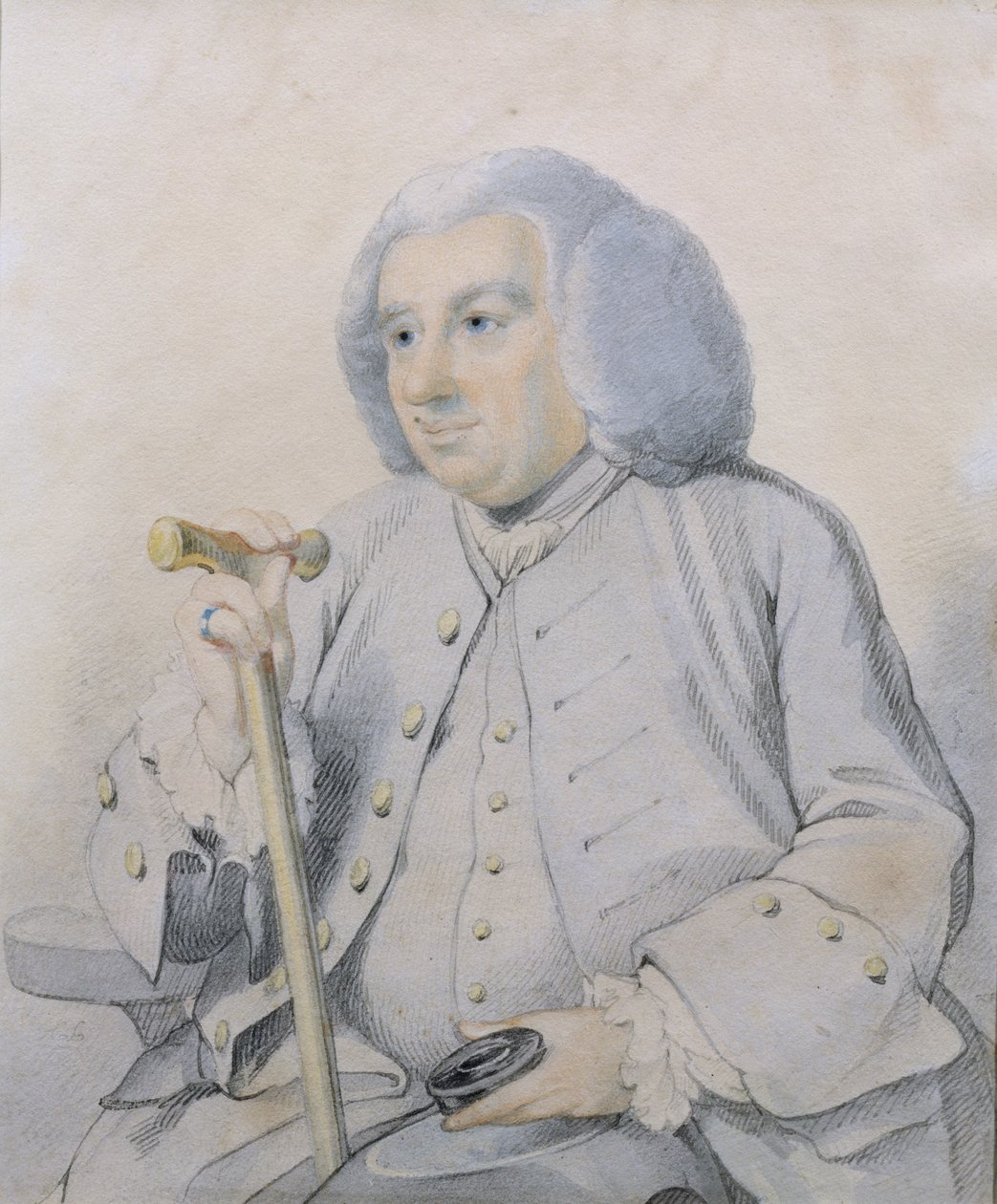 Schets van het Portret van Andrew Drummond (1688-1769) oprichter van de bank, gedood bij Culloden door Johan Joseph Zoffany