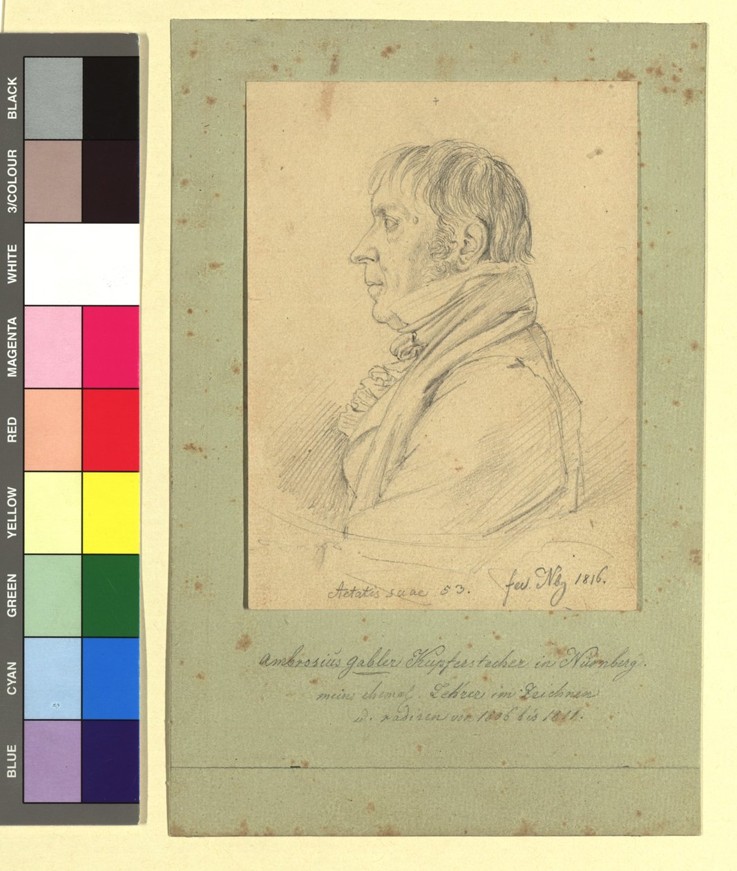 Ambrosius Gabler (1762-1834), tekenaar en graveur door Johann Adam Klein