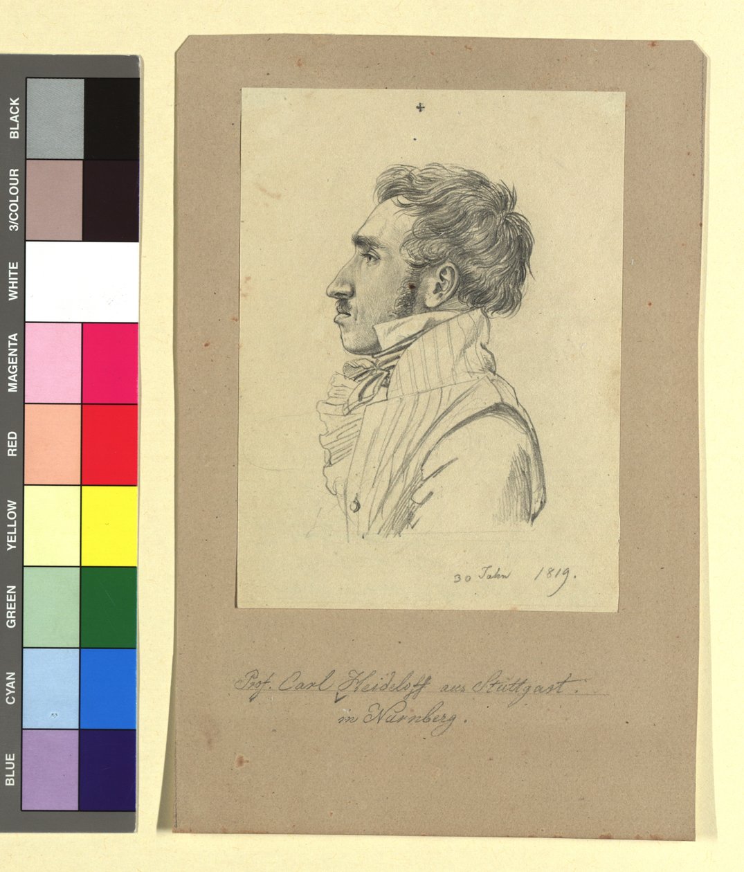 Carl Alexander von Heideloff (1789-1865), schilder, architect door Johann Adam Klein