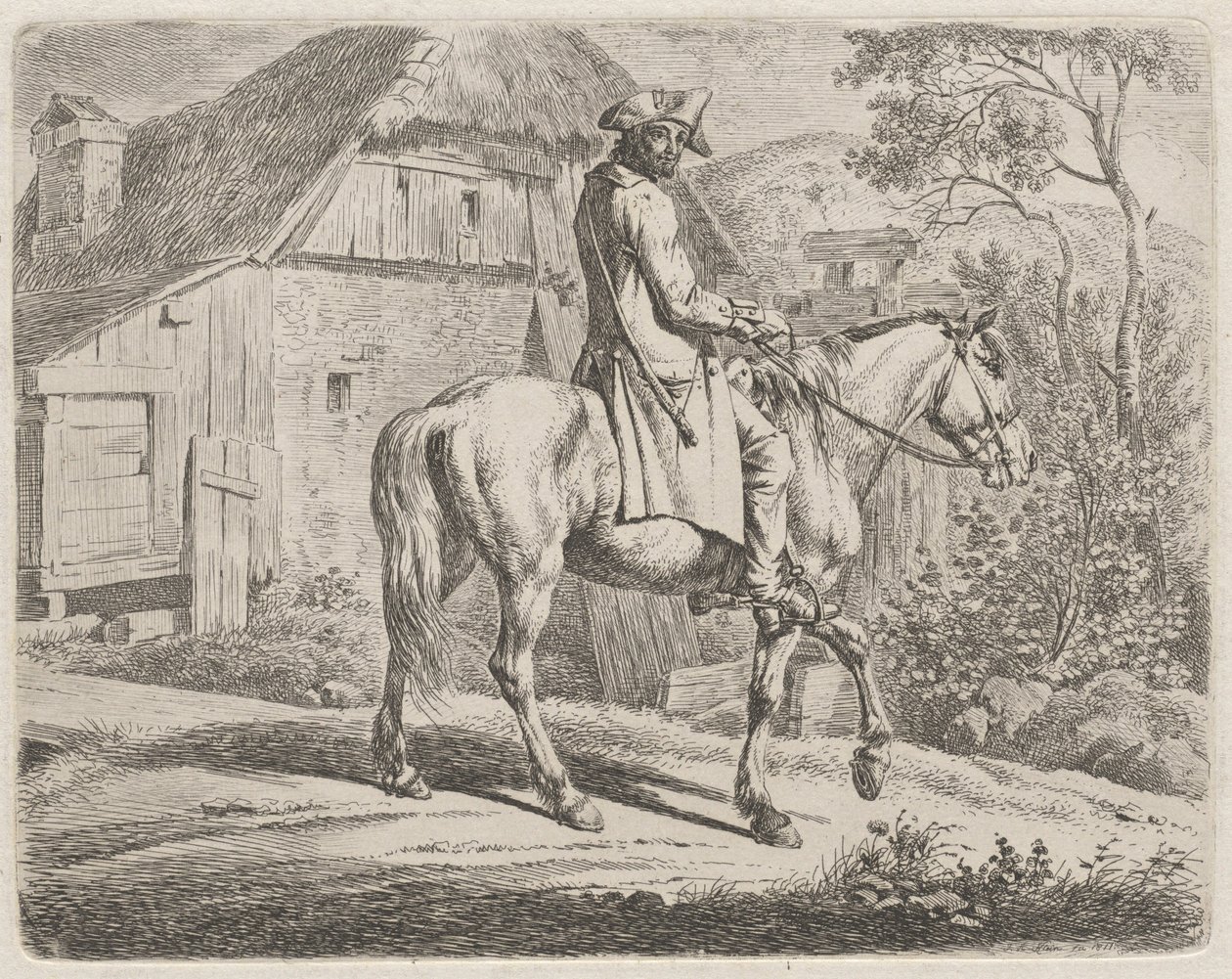 Veehandelaar te paard door Johann Adam Klein