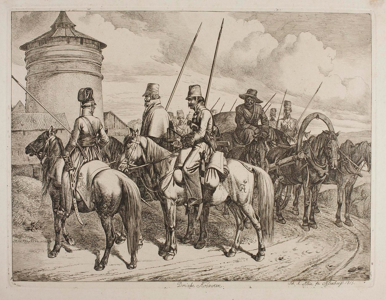 Don-Kozakken door Johann Adam Klein