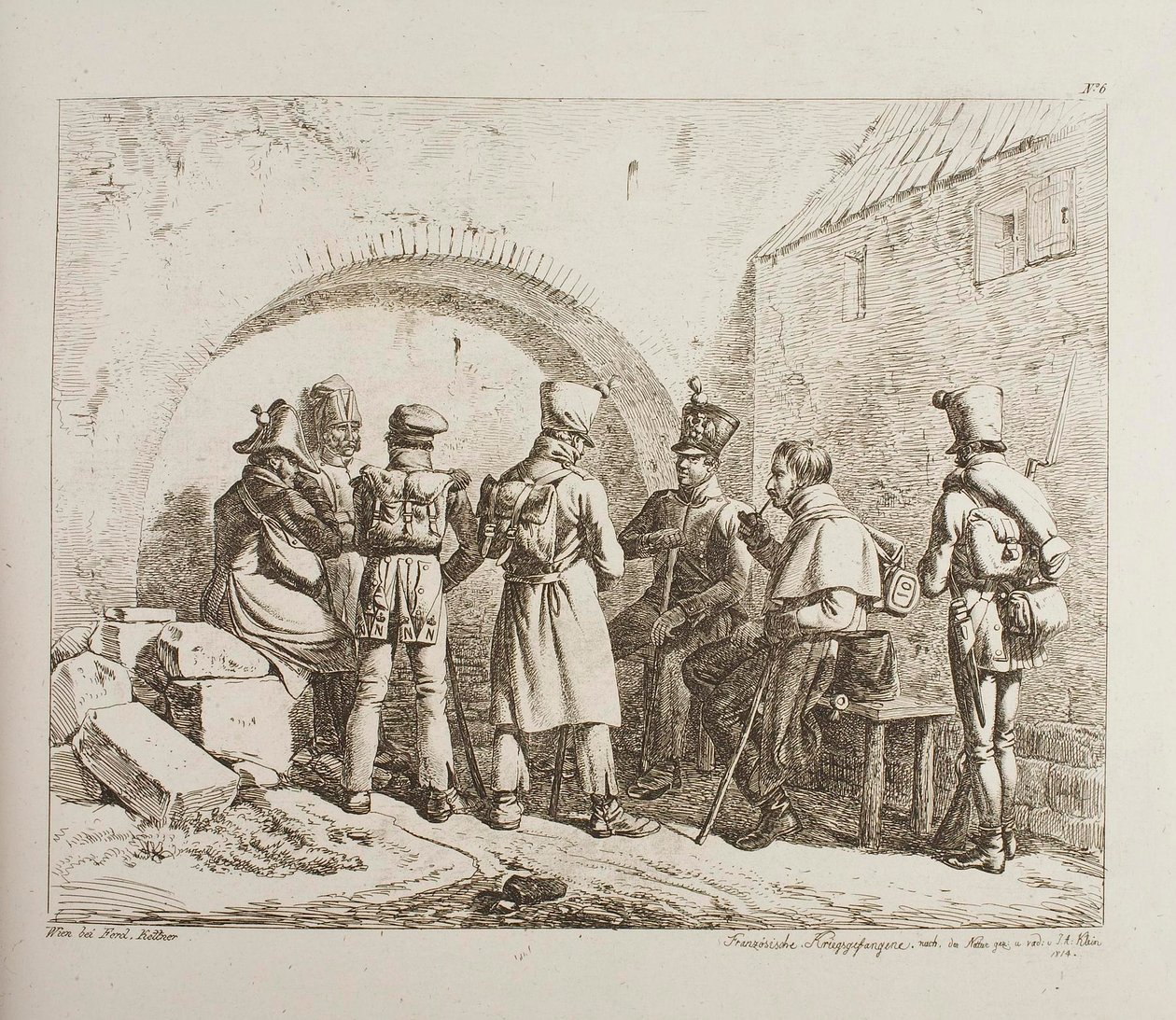 Franse krijgsgevangenen door Johann Adam Klein