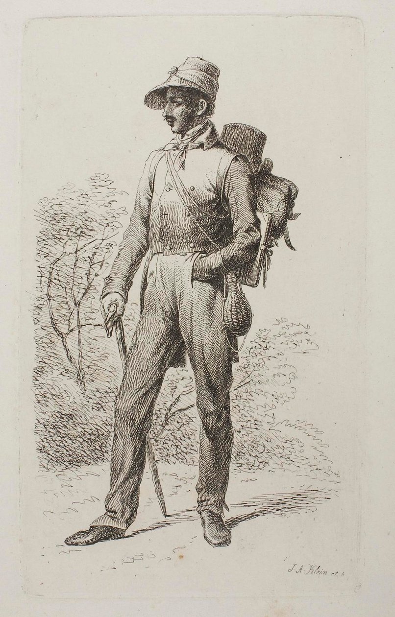 Johann Jacob Kirchner op wandeltocht door Johann Adam Klein