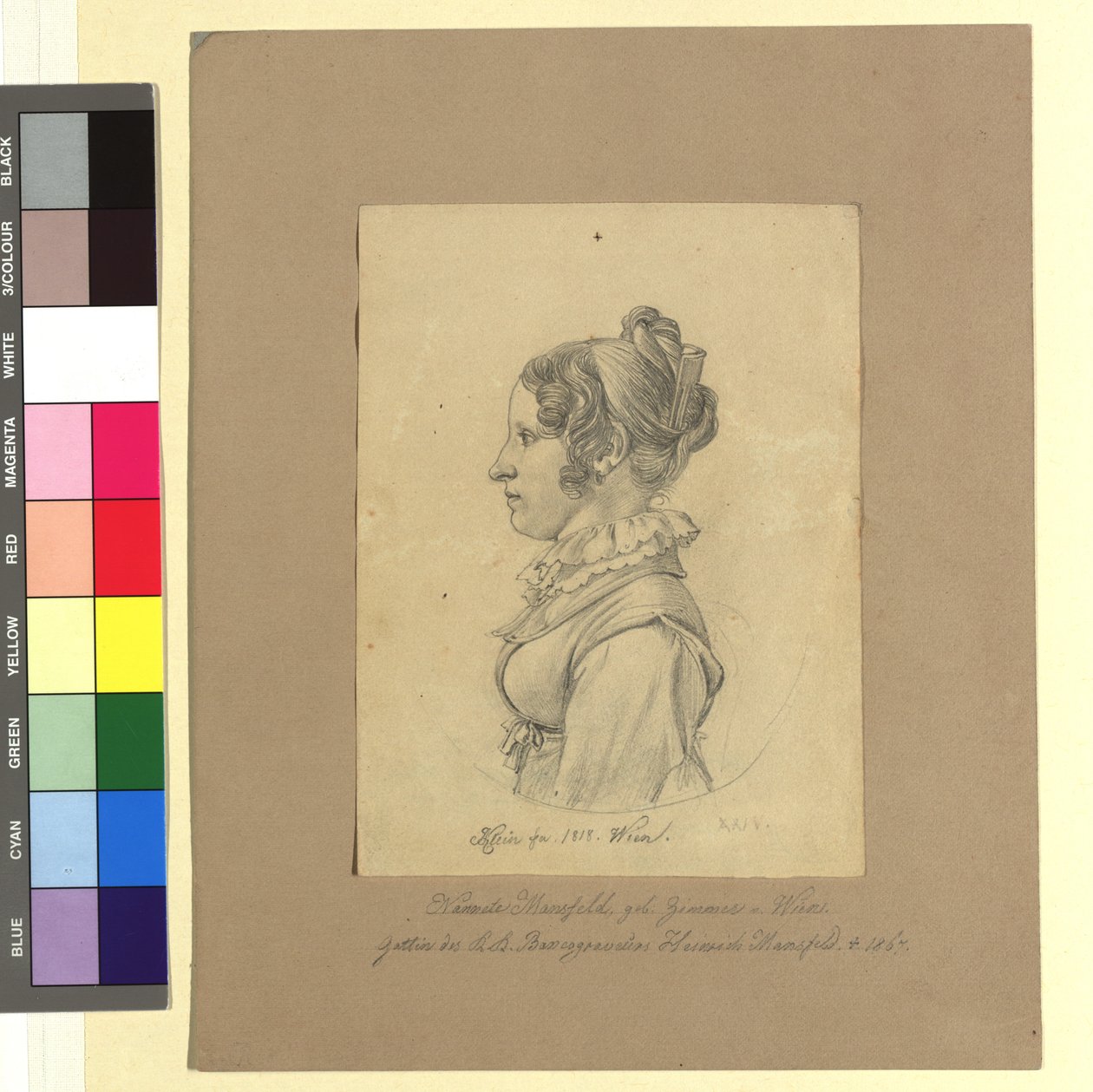 Nannete (Anna Maria) Mansfeld, geboren Zimmer (echtgenote van Heinrich Josef Mansfeld, kopergraveur en graveur) door Johann Adam Klein