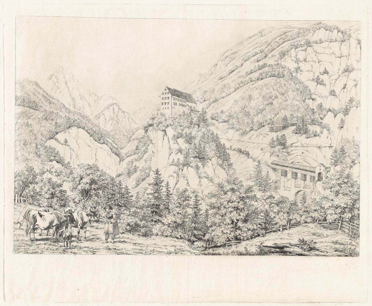 De Georgenberg in Tirol door Johann Adam Klein