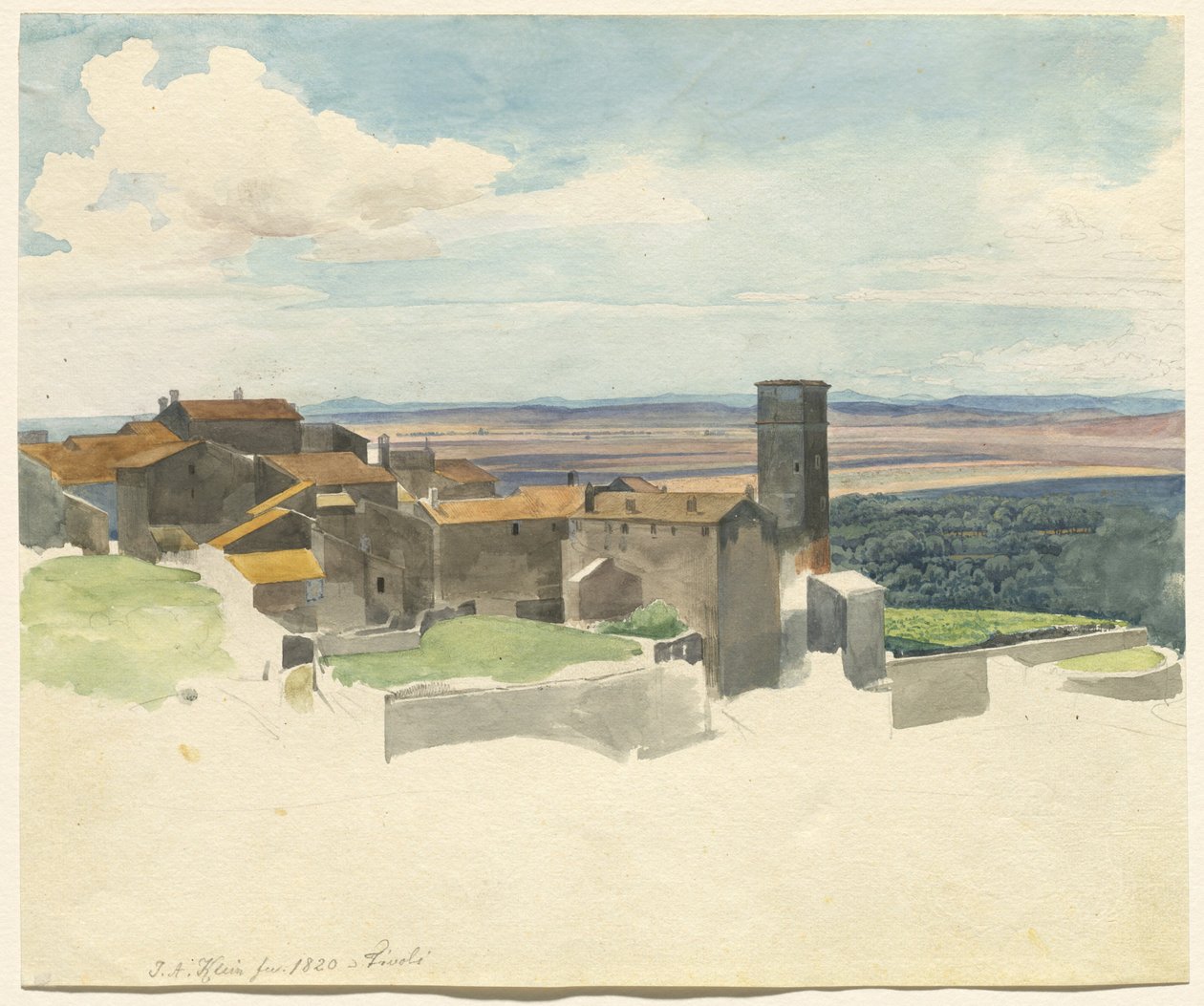 Tivoli en de Romeinse Campagna door Johann Adam Klein