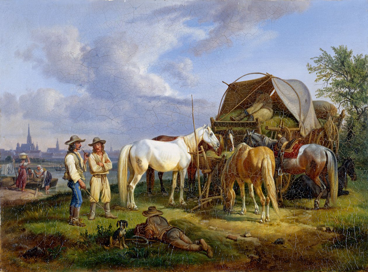 Hongaarse voerlieden door Johann Adam Klein