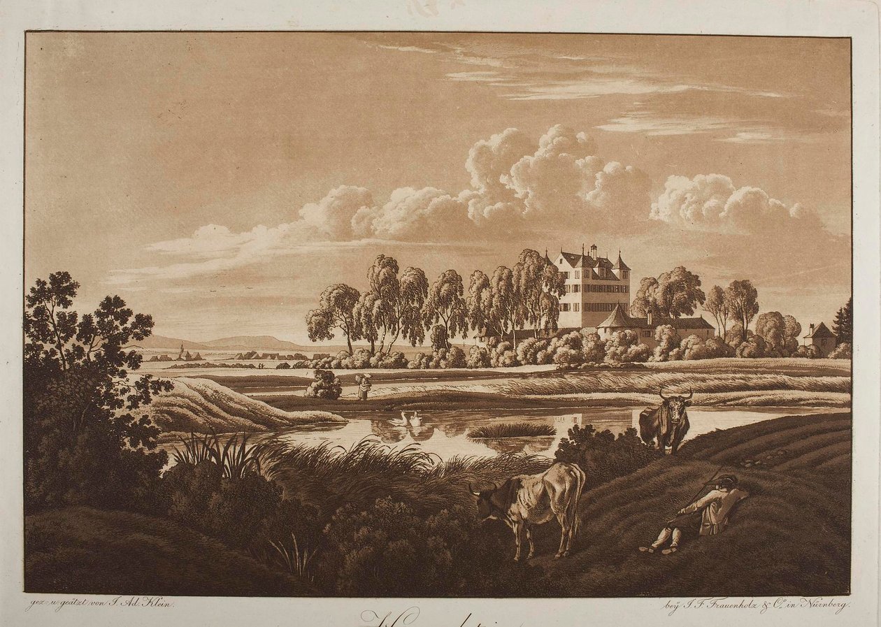 Gezicht op kasteel Hummelstein bij Neurenberg door Johann Adam Klein
