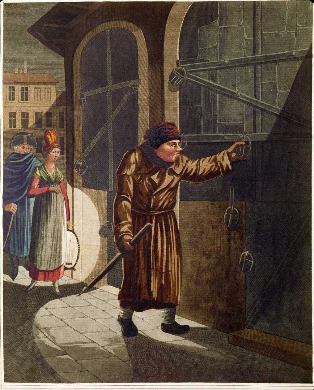 De nachtwaker, uit een serie Weense types ... door Johann Adolph Opitz