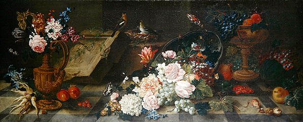 Stilleven met bloemen en fruit, c.1785-87 door Johann Amandus Winck