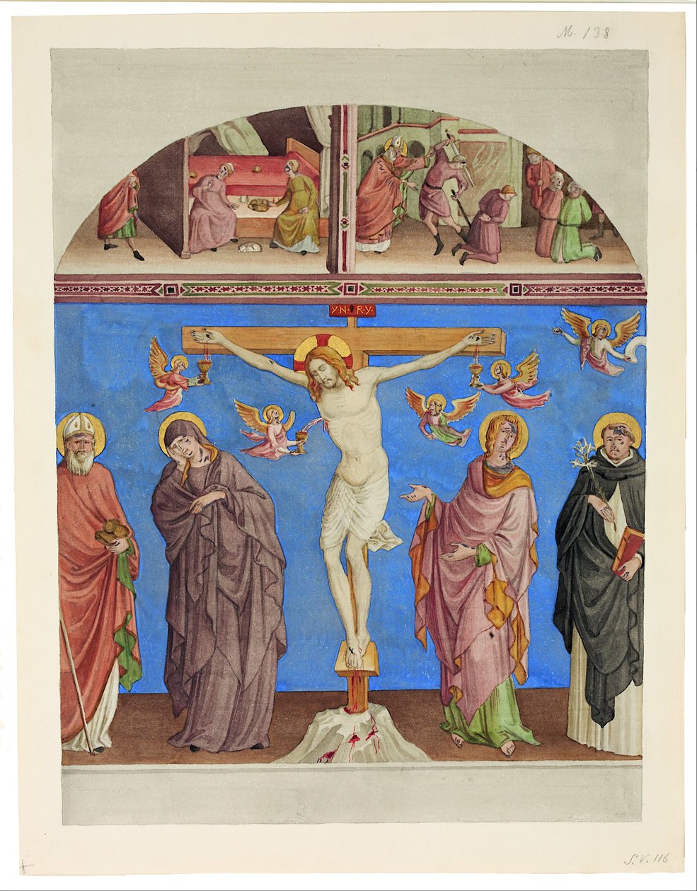 Christus aan het kruis in de kerk van S. Domenico in Arezzo door Johann Anton Ramboux
