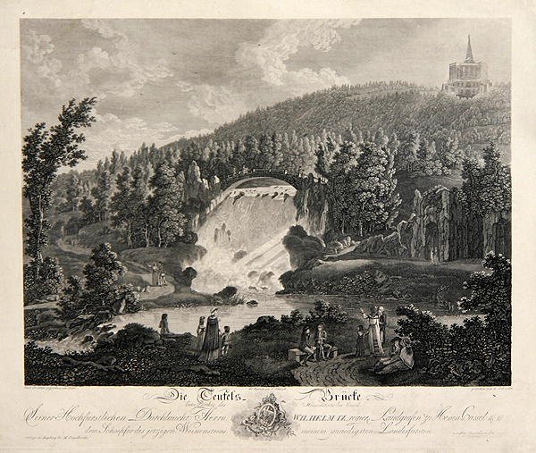 Duivelsbrug, gegraveerd door J. Schroeder door Johann August (after) Nahl