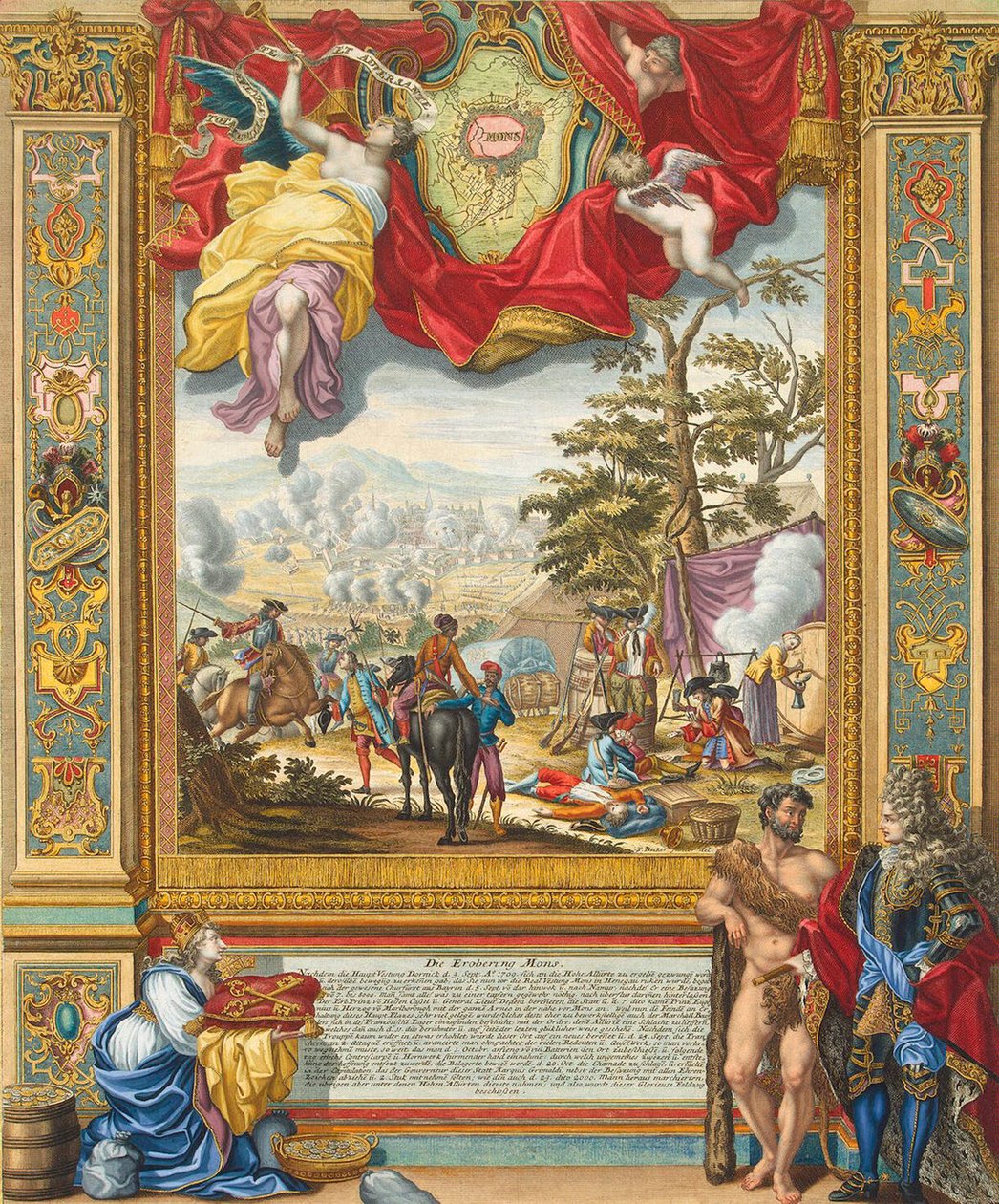 Belegering van Mons door de geallieerde troepen in 1709 door Johann August Corvinus
