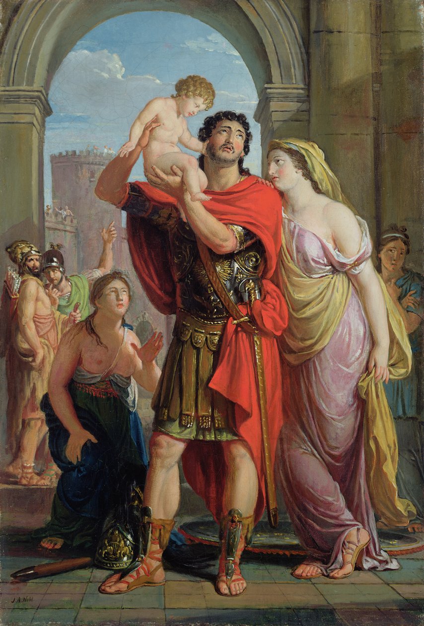 Het vertrek van Hector, 1814-16 door Johann August Nahl the Younger