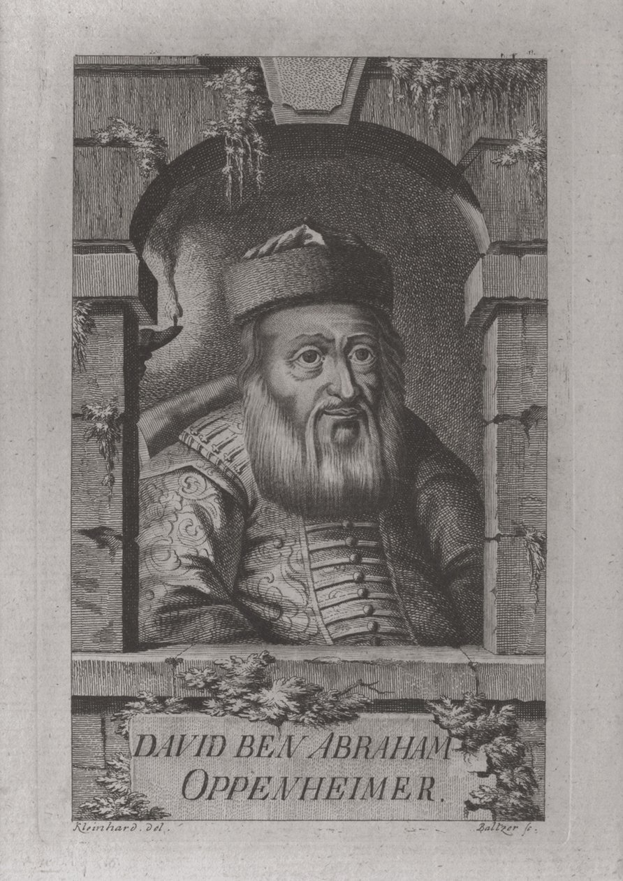 Portret van David Oppenheim 1664-1736, opperrabbijn van Praag, 1773 door Johann Balzer