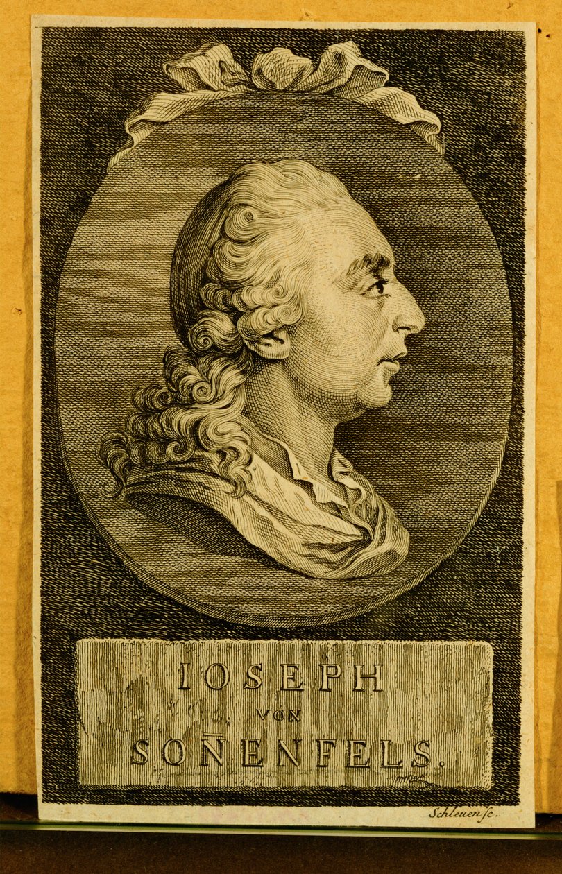 Joseph von Sonnenfels, hoogleraar politieke wetenschappen aan de universiteit van Wenen ... (gravure) door Johann Baptist Edler von Lampi