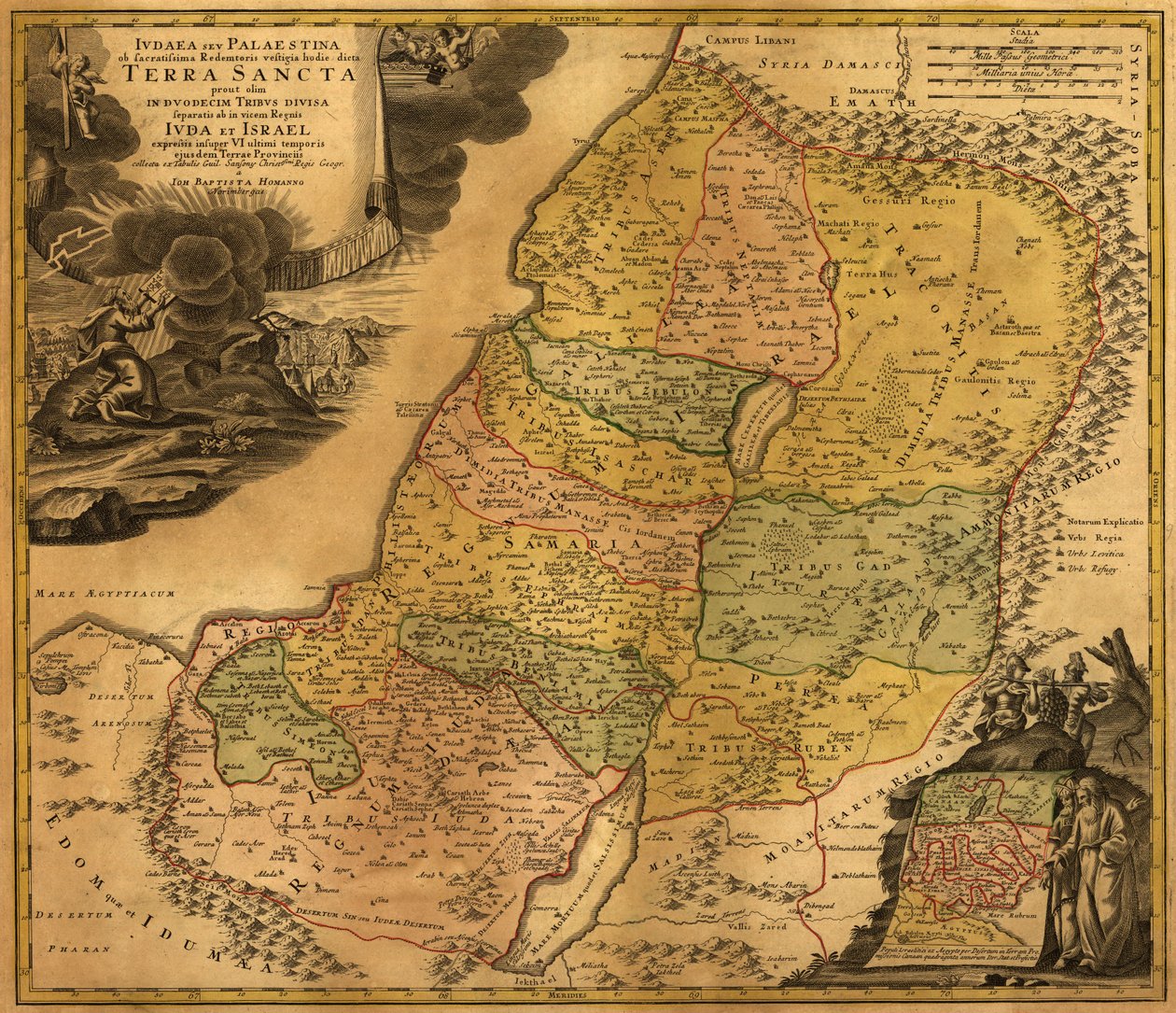 Ivdaea sev Palaestina ob sacratissima Redemtoris vestigia hodie dicta Terra Sancta. LOC 99466737 door Johann Baptist Homann