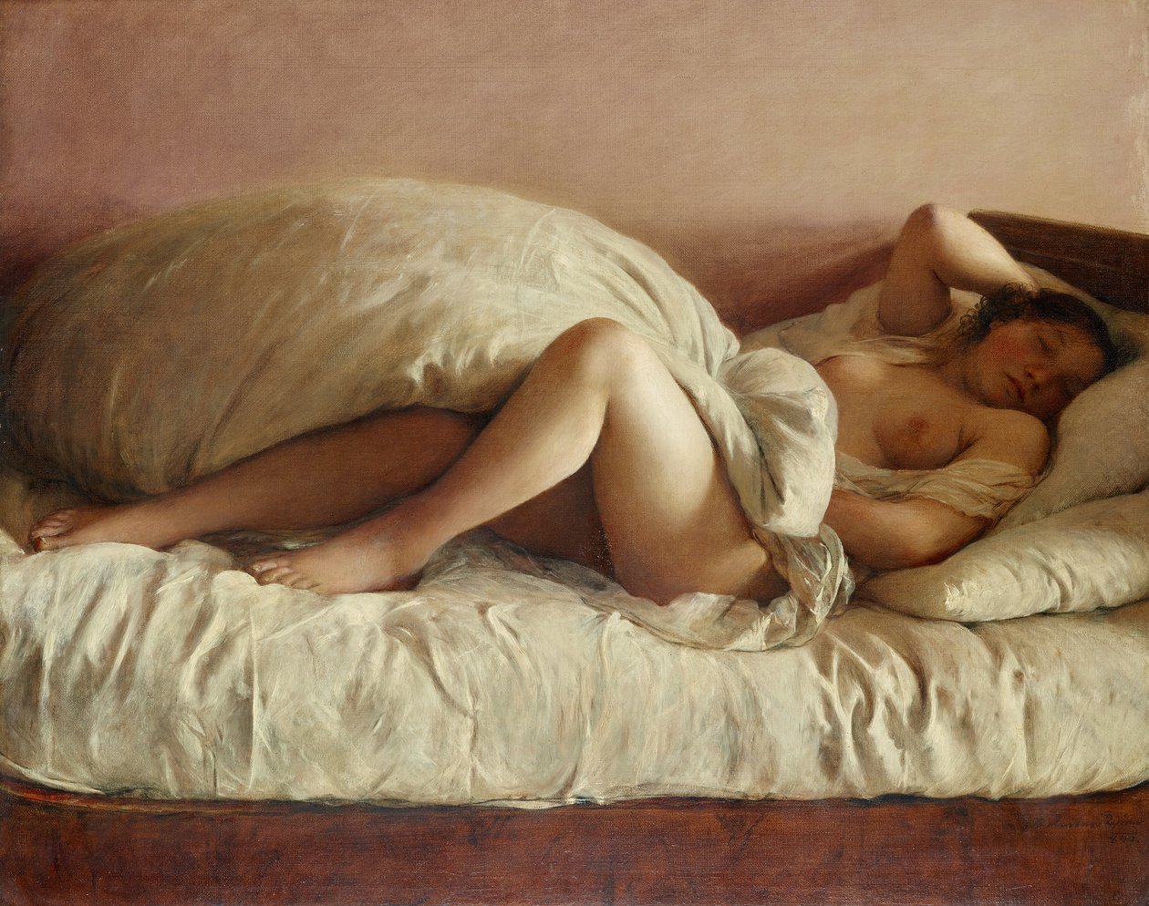 Slapende vrouw door Johann Baptist Reiter