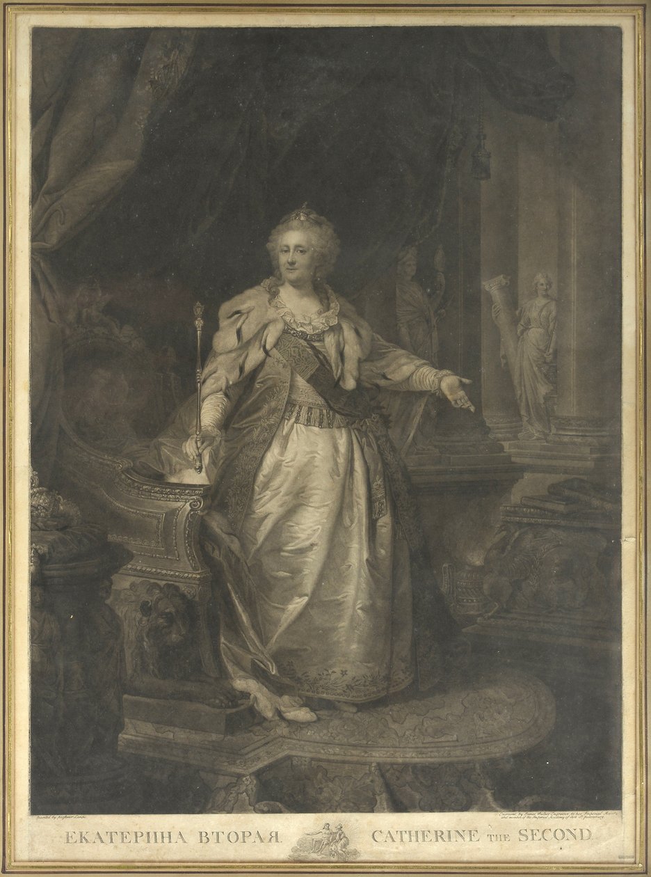 Catherine II de Russie (1729-1796) door Johann Baptist von Lampi the Elder