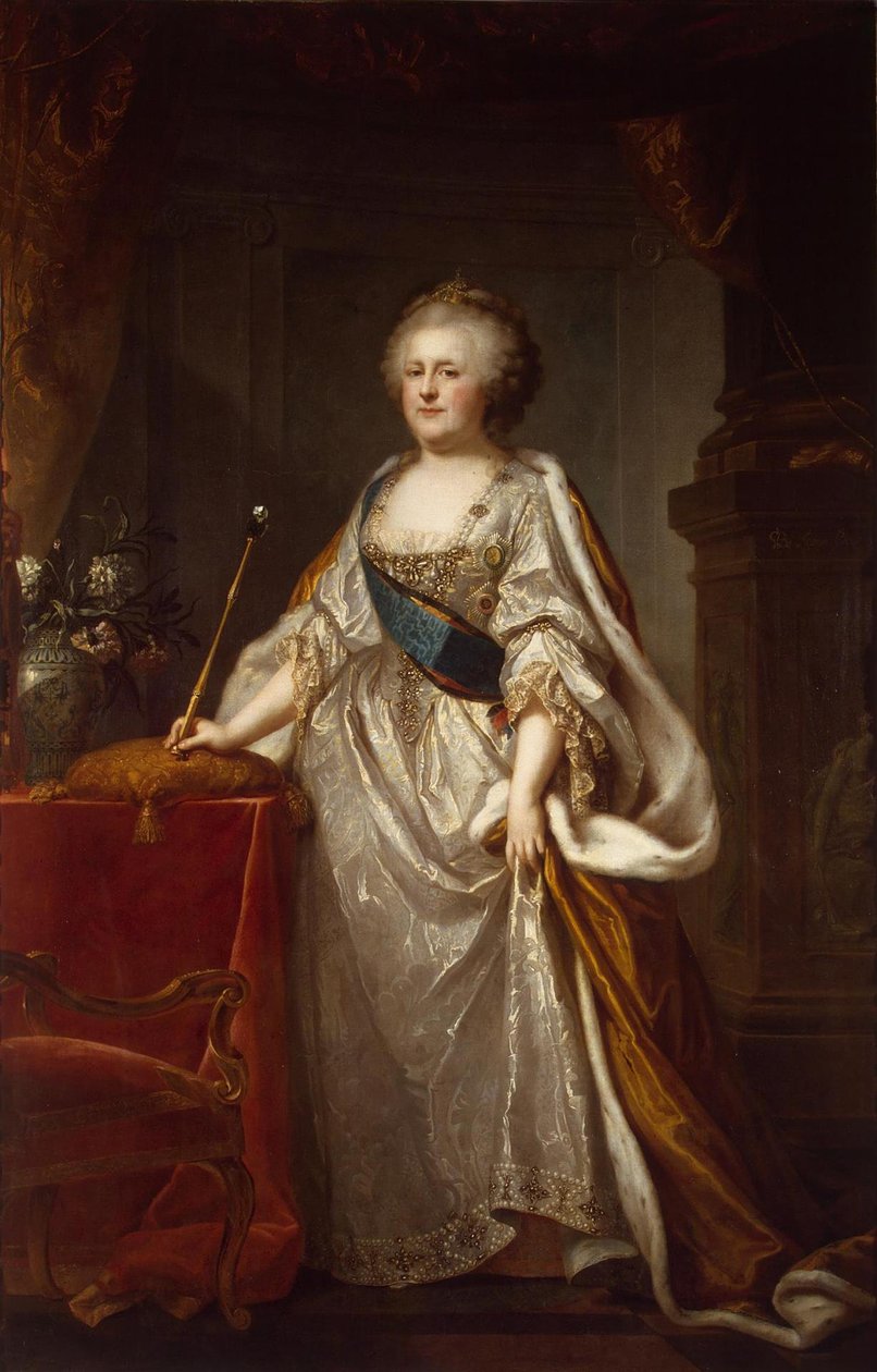 Portret van keizerin Catharina II 1729-1796, 1794 door Johann Baptist von Lampi the Elder