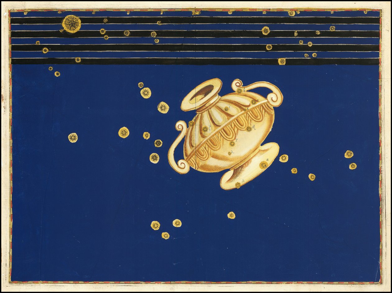 1624 kaart van het sterrenbeeld Krater door Johann Bayer door Johann Bayer