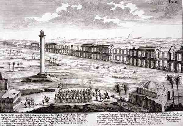 Ruïnes van het Grote Aquaduct in Carthago, uit 