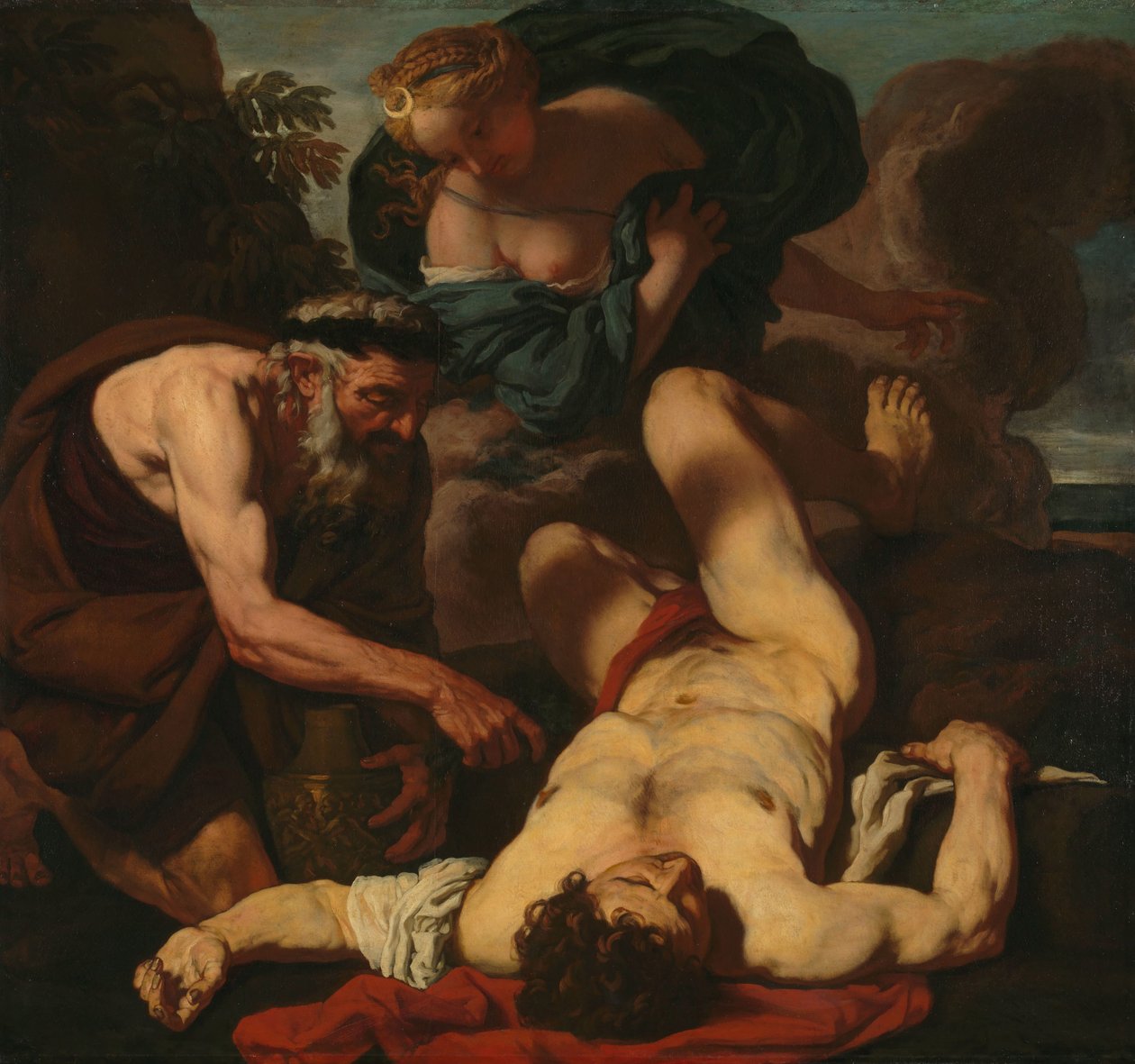 Selene en Endymion door Johann Carl Loth (attributed to)