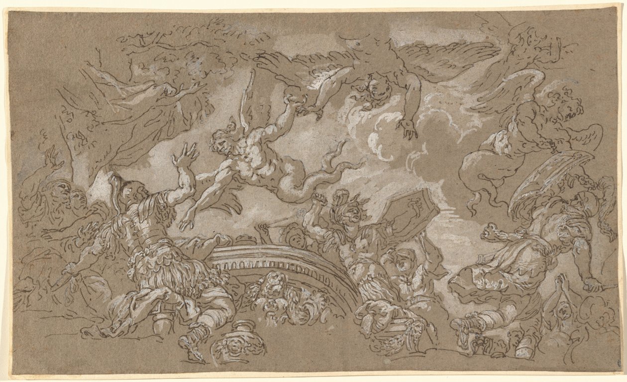 De Harpijen die Aeneas en Zijn Metgezellen Aanvallen door Johann Carl Loth