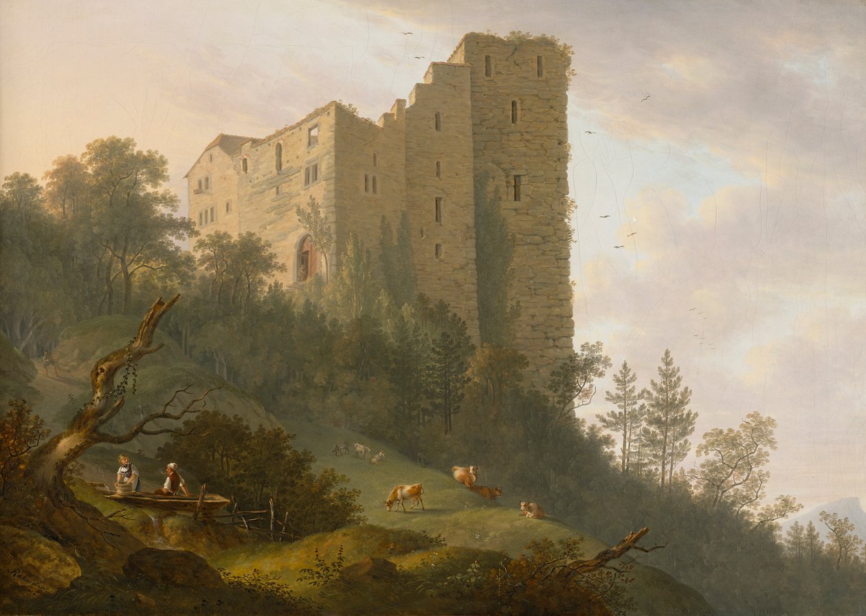 Omgeving van de Ruïne Habsburg door Johann Caspar Rahn