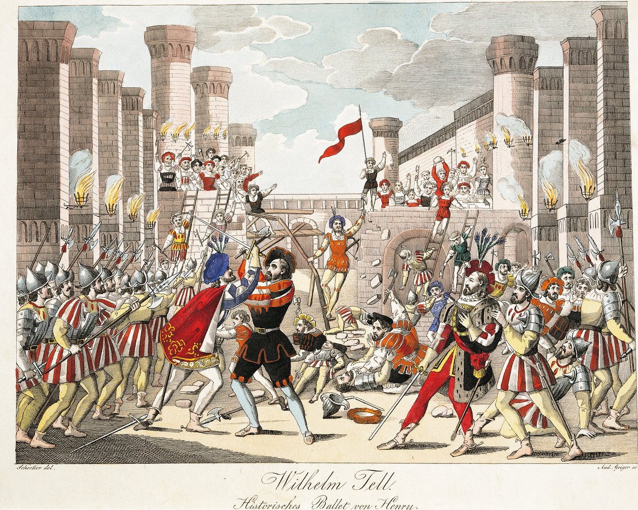 Historisch ballet van Henry, scène uit 
