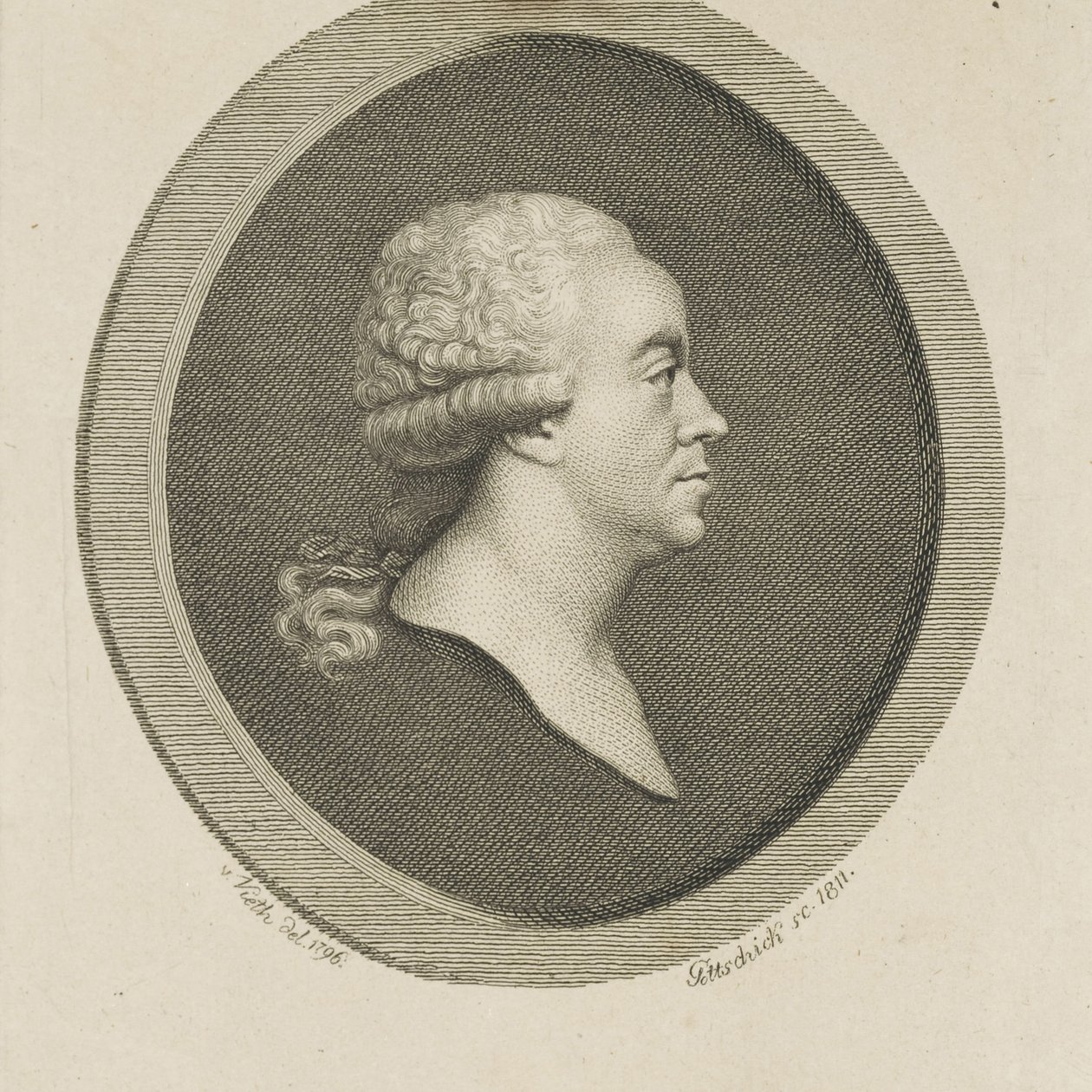 Portret van de componist Joseph Schuster 1748-1812, 1811 door Johann Christian Benjamin Gottschick