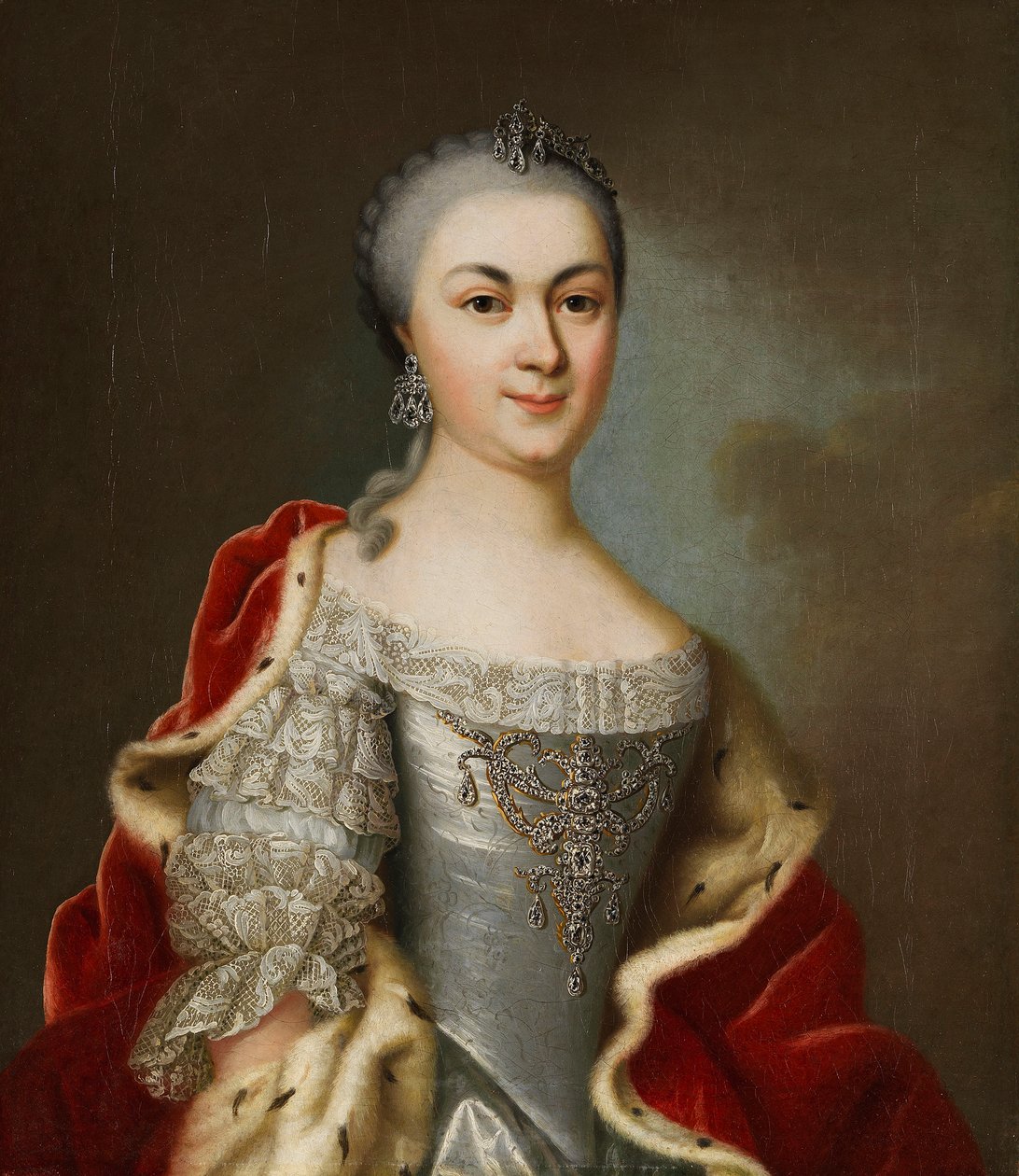 Portret van Prinses Maria Louise Albertine van Hessen-Darmstadt, ca. 1760 door Johann Christian Fiedler