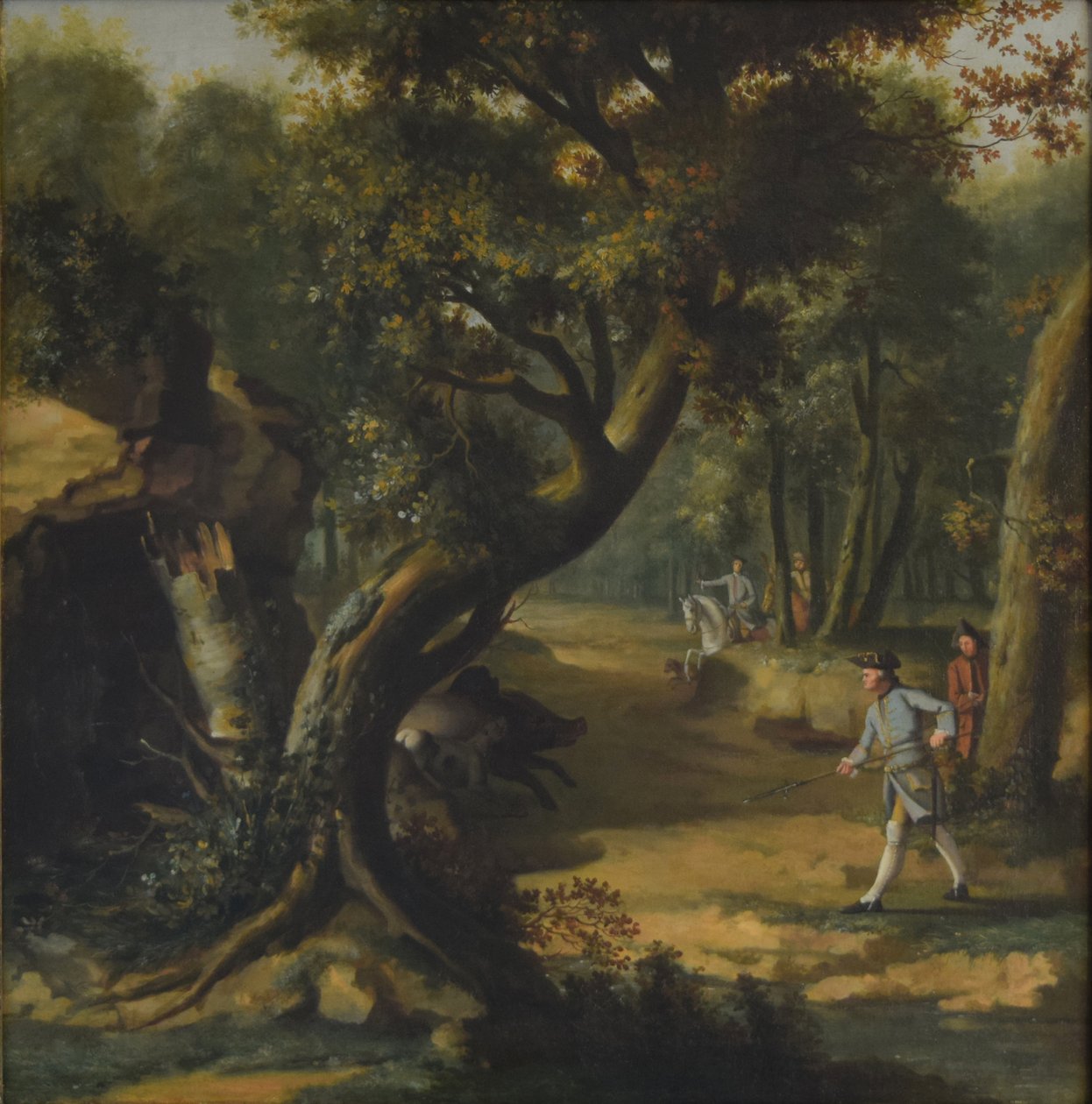 Zwijnenjacht door Johann Christian Klengel
